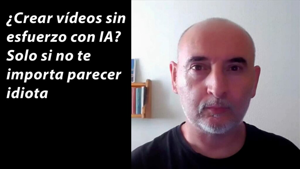 Avatar generado con inteligencia artificial a partir de una foto real, acompañado del título del artículo sobre los límites de crear vídeos con IA.